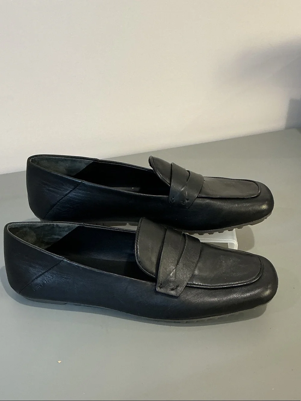 Franco Sarto ZURY Black Leather Penny Moccasin Loafers, Size 7